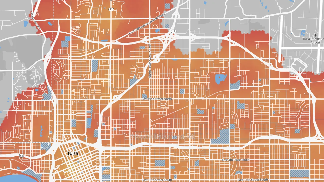 Transit Grade map of 74110, OK