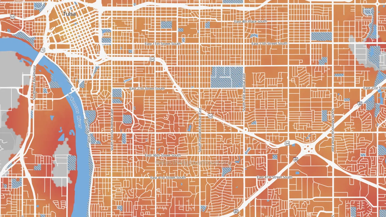 Transit Grade map of 74114, OK