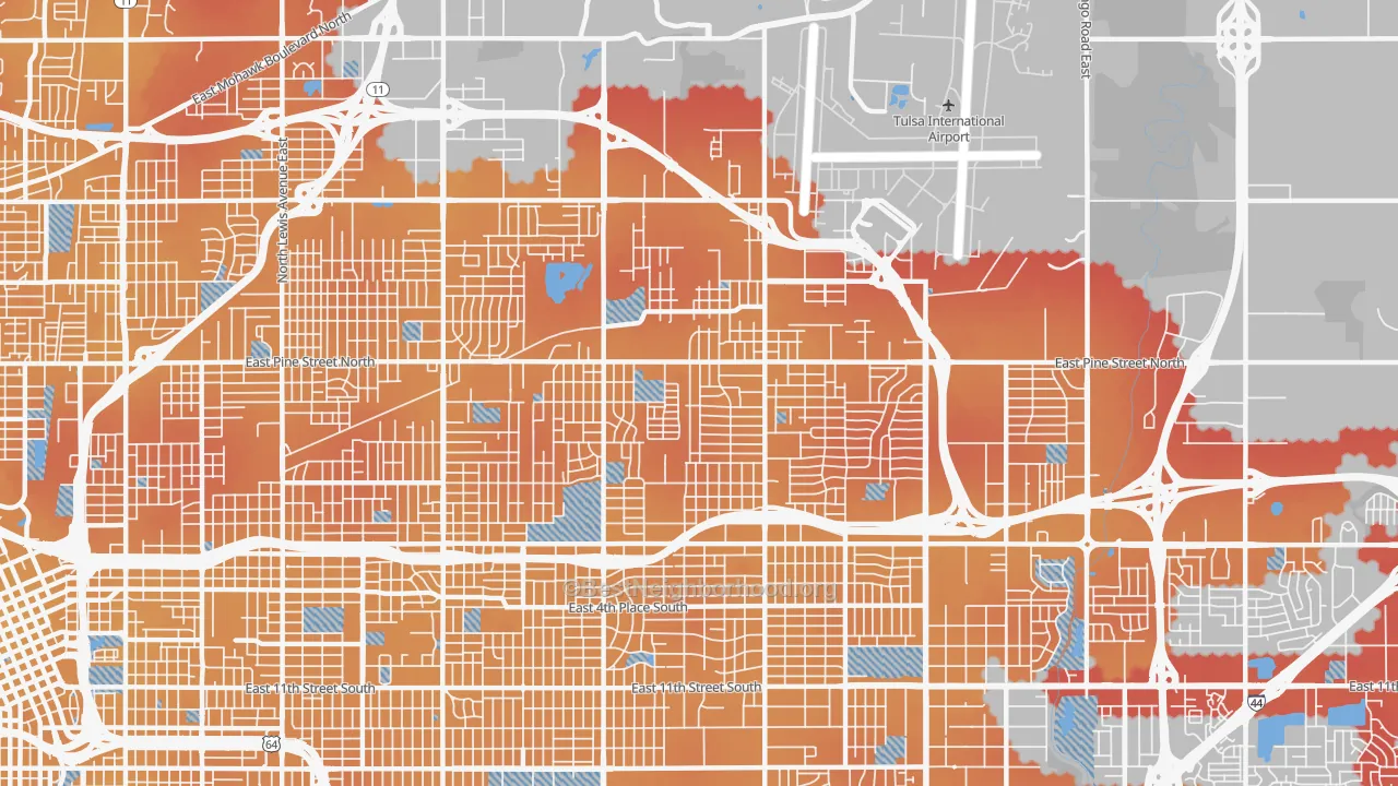 Transit Grade map of 74115, OK