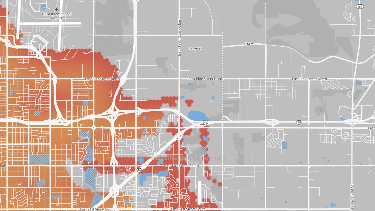 Transit Grade map of 74116, OK