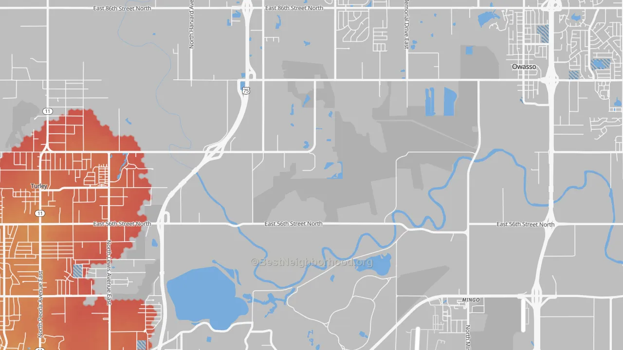 Transit Grade map of 74117, OK
