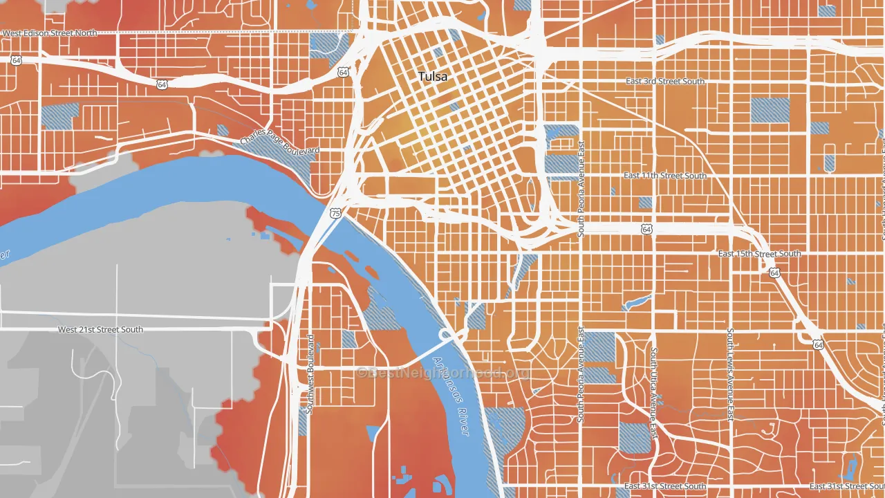 Transit Grade map of 74119, OK