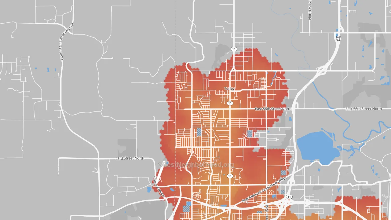 Transit Grade map of 74126, OK