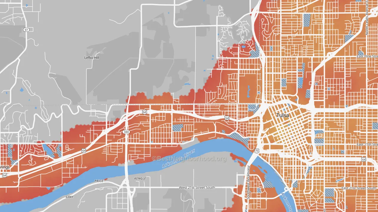 Transit Grade map of 74127, OK