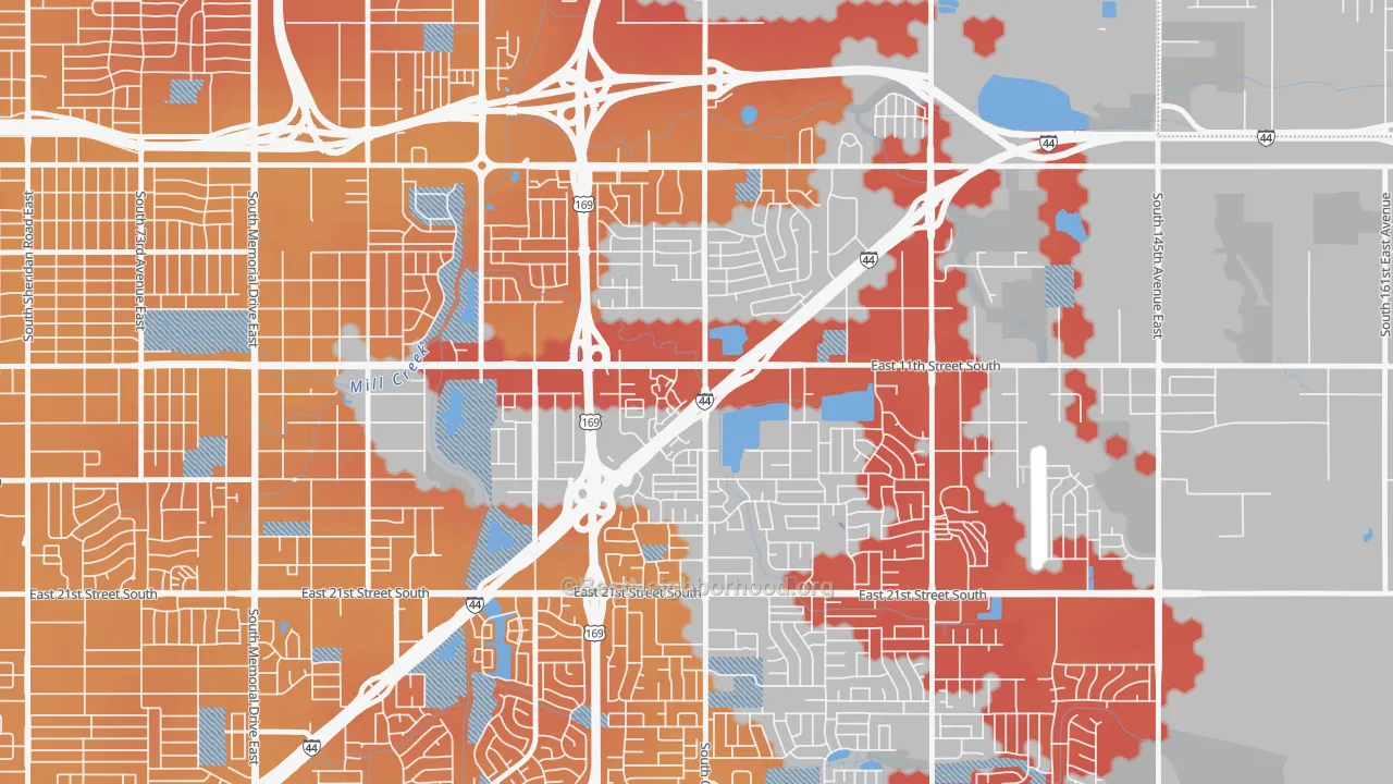 Transit Grade map of 74128, OK