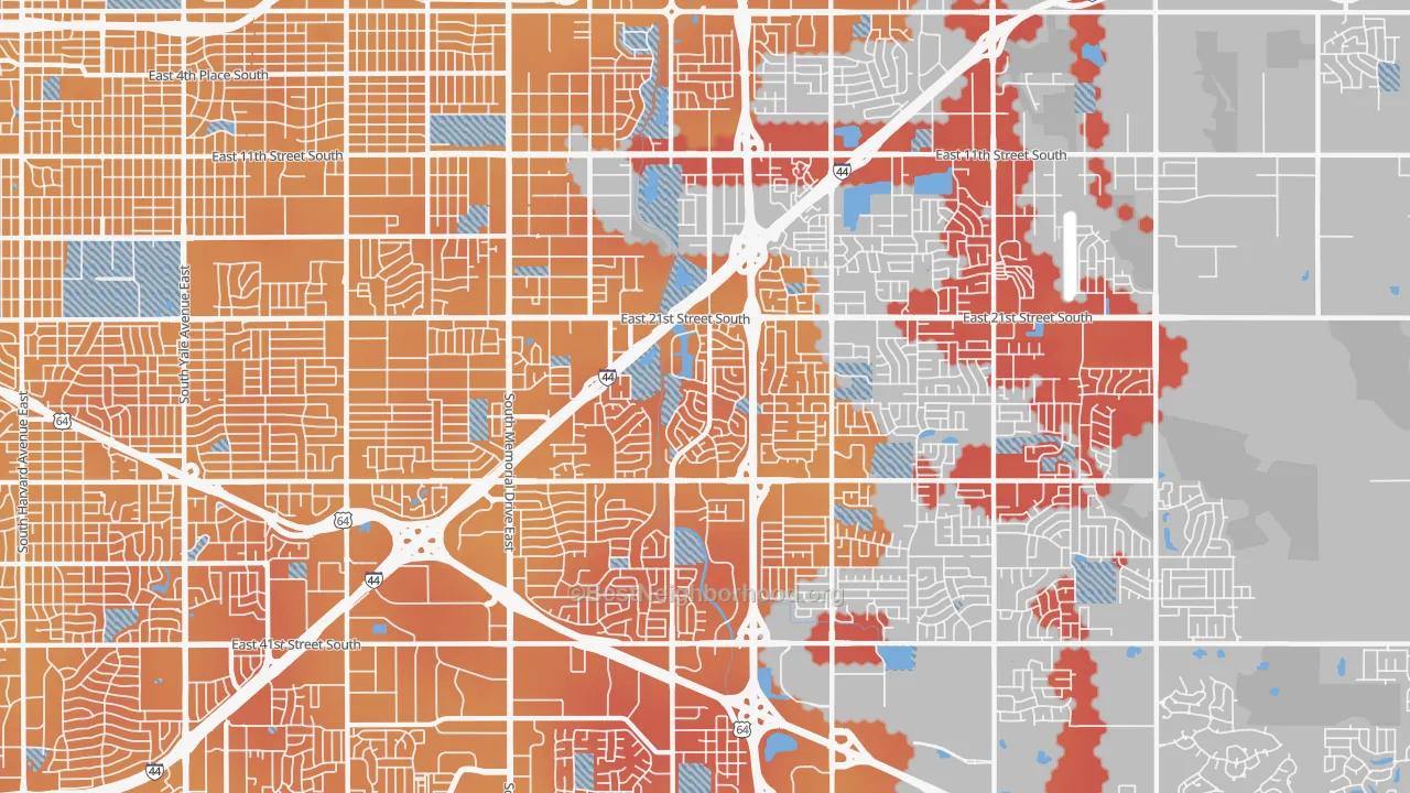 Transit Grade map of 74129, OK