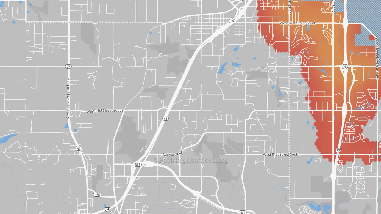 Transit Grade map of 74131, OK