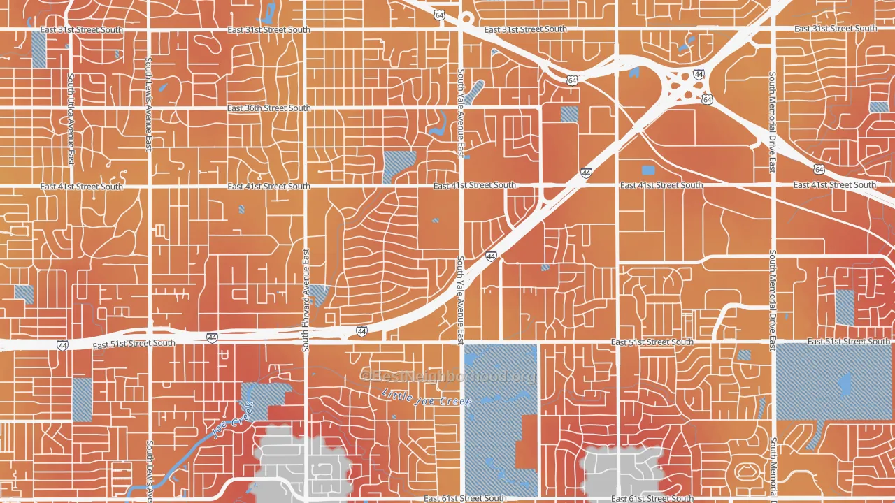 Transit Grade map of 74135, OK