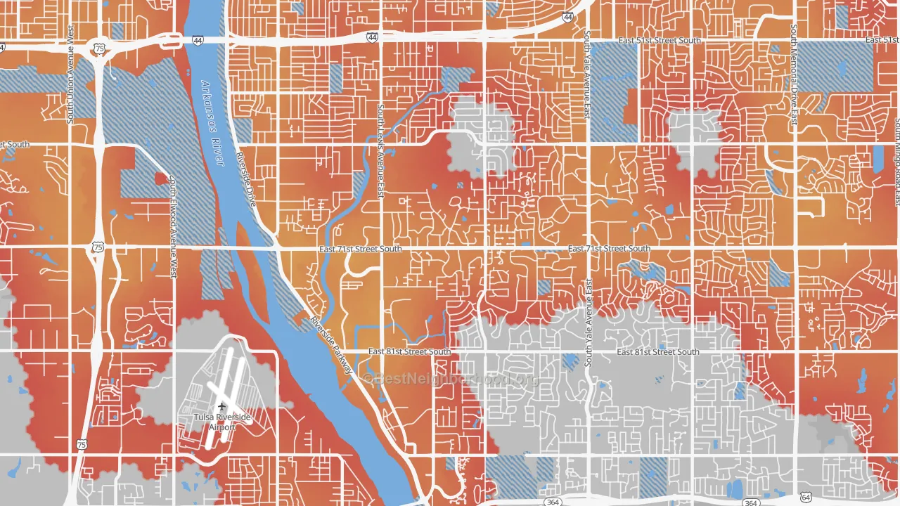 Transit Grade map of 74136, OK