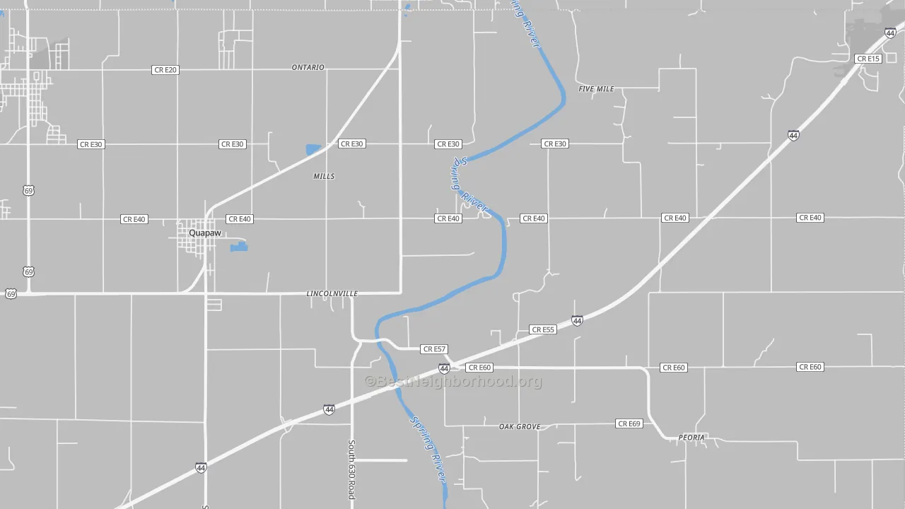 Transit Grade map of 74363, OK