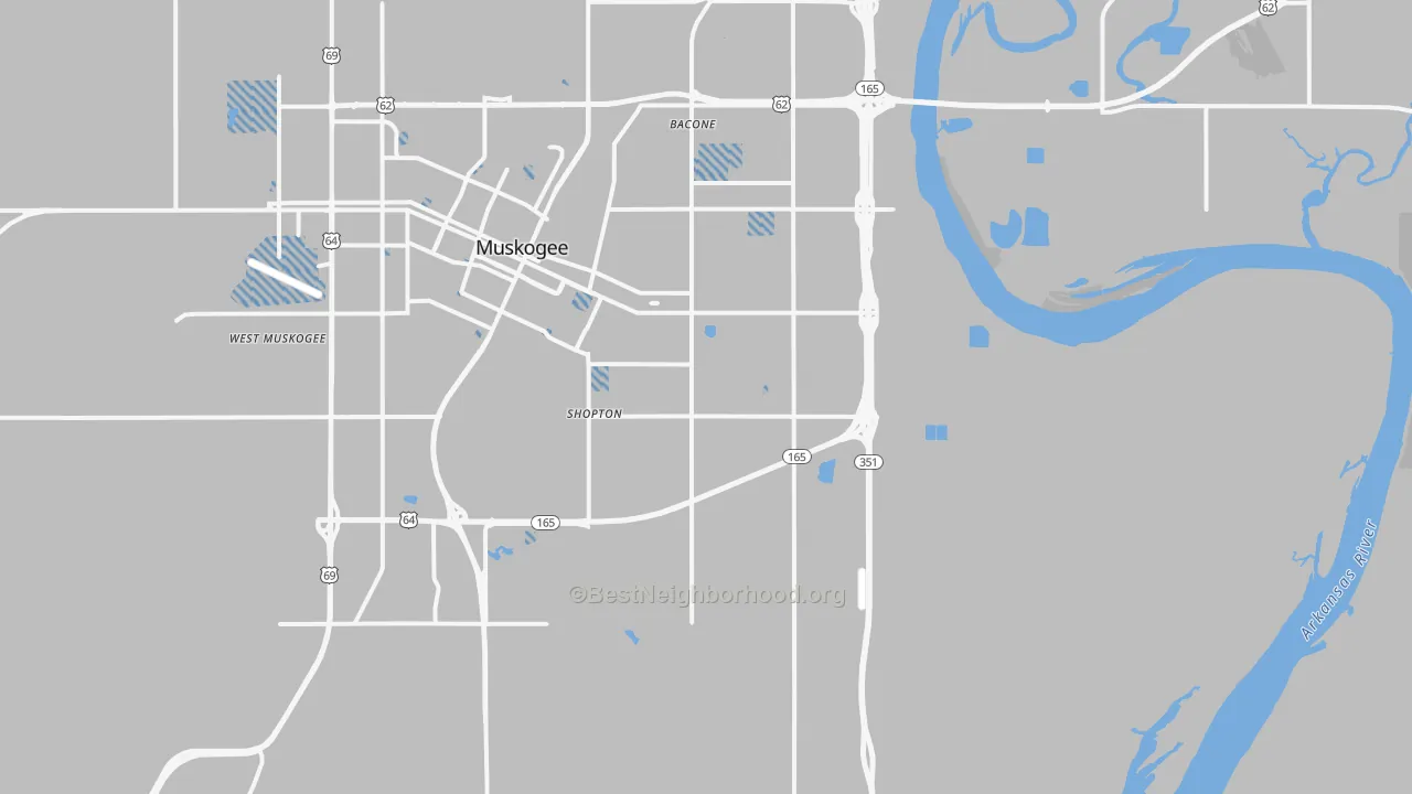 Transit Grade map of 74403, OK