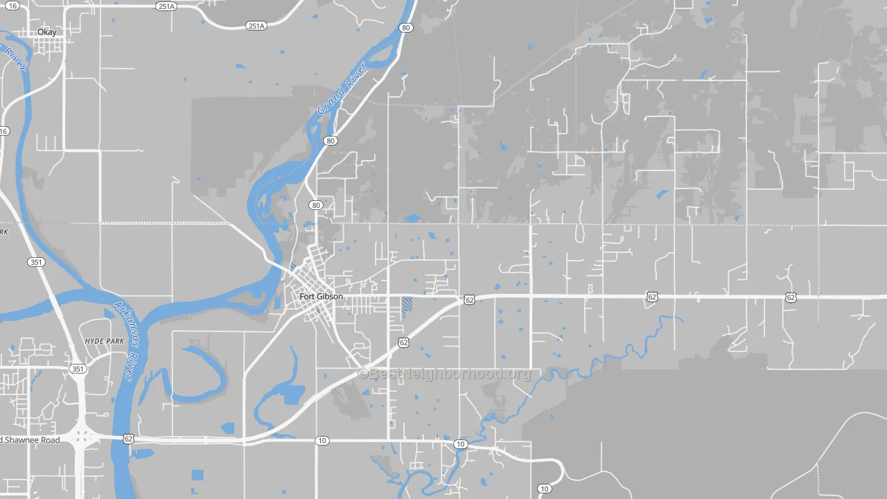 Transit Grade map of 74434, OK