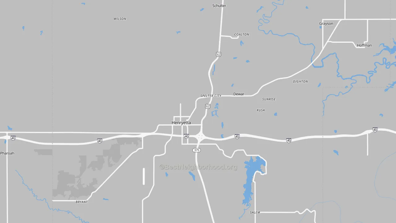 Transit Grade map of 74437, OK