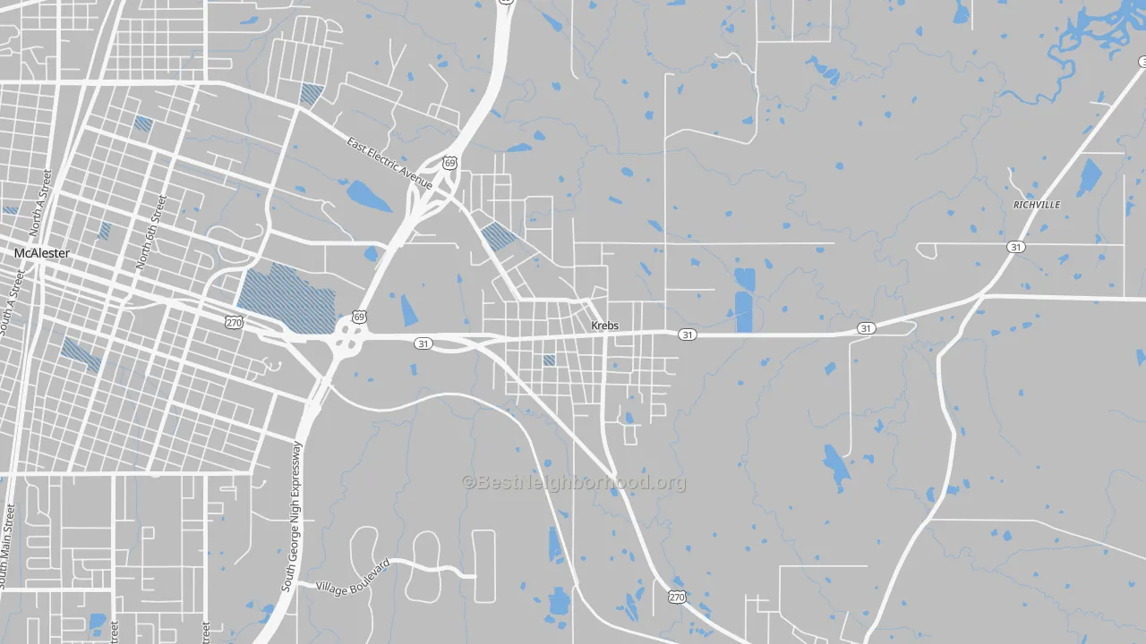 Transit Grade map of 74554, OK