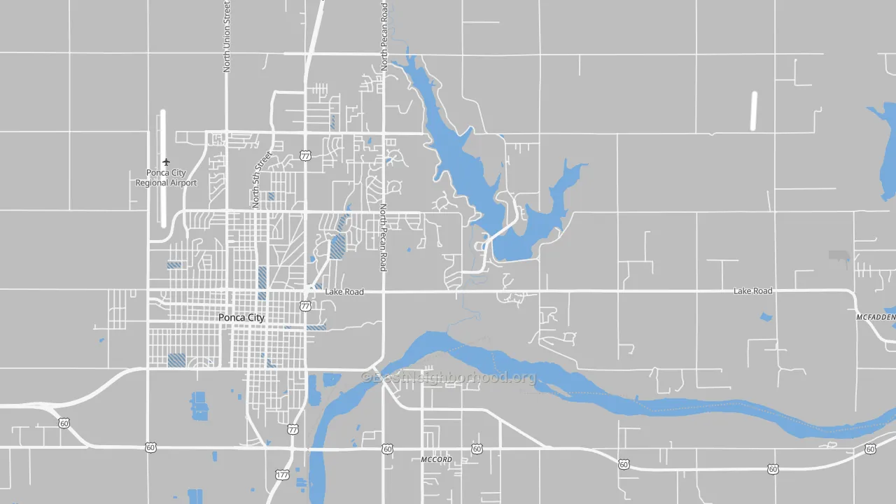 Transit Grade map of 74604, OK