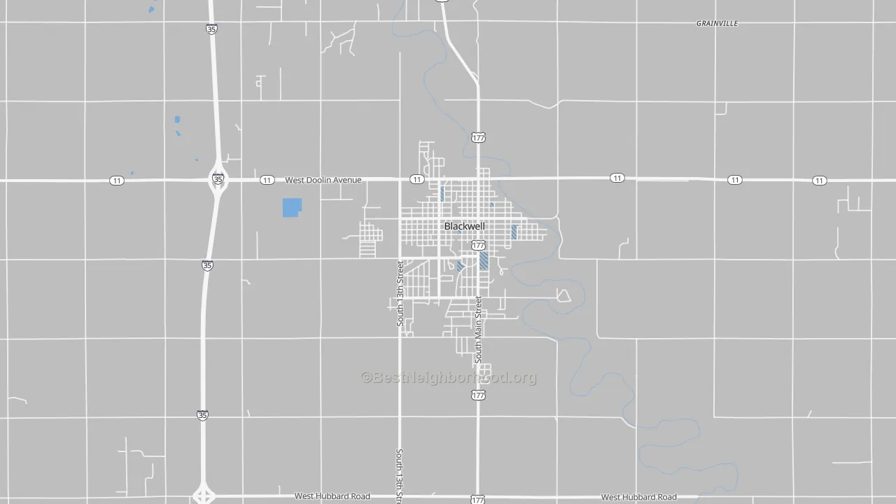 Transit Grade map of 74631, OK