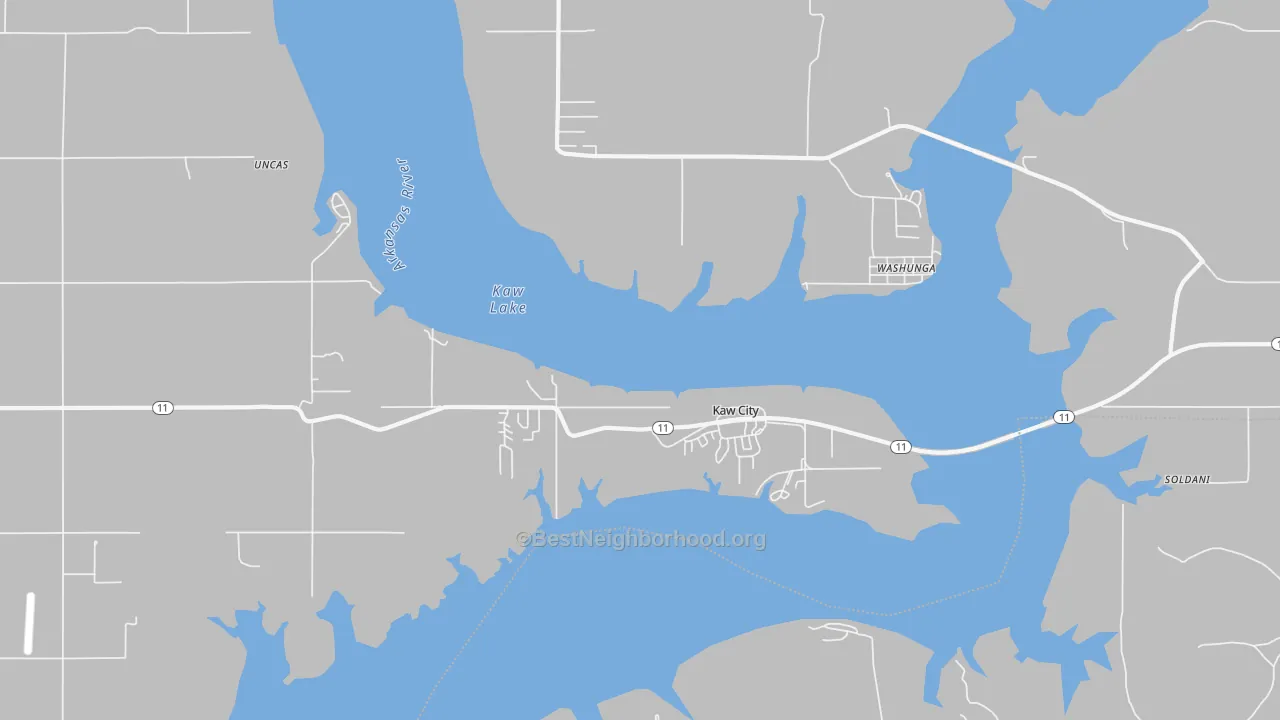Transit Grade map of 74641, OK