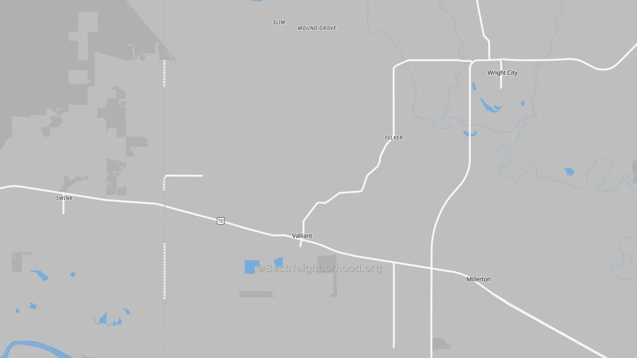 Transit Grade map of 74764, OK