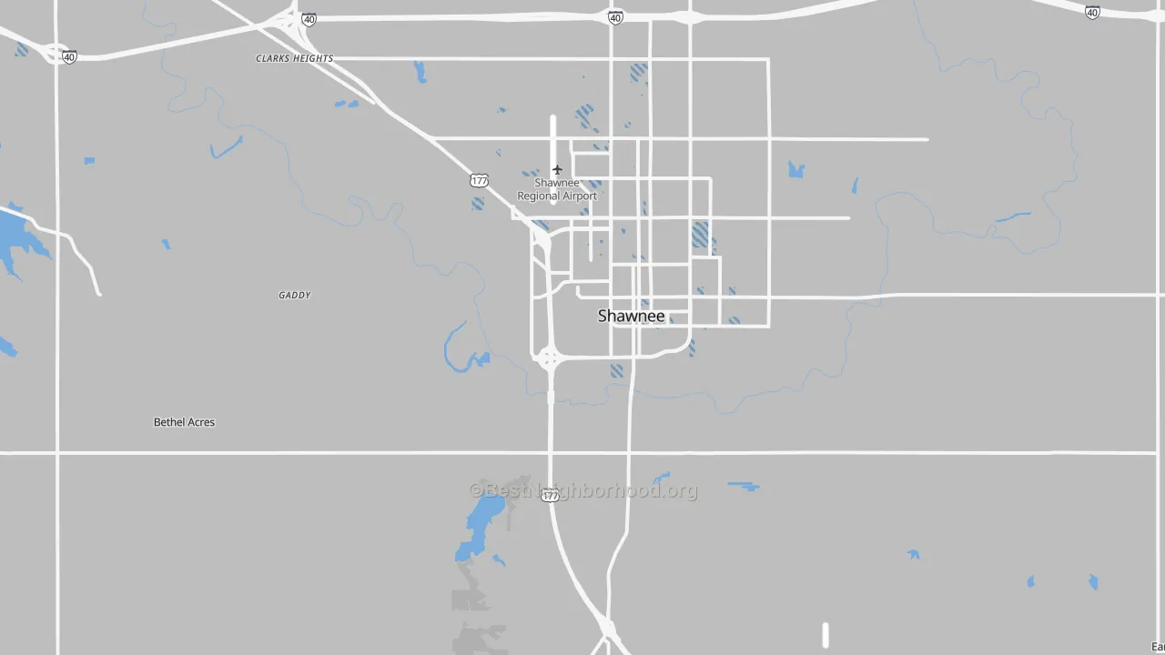 Transit Grade map of 74801, OK