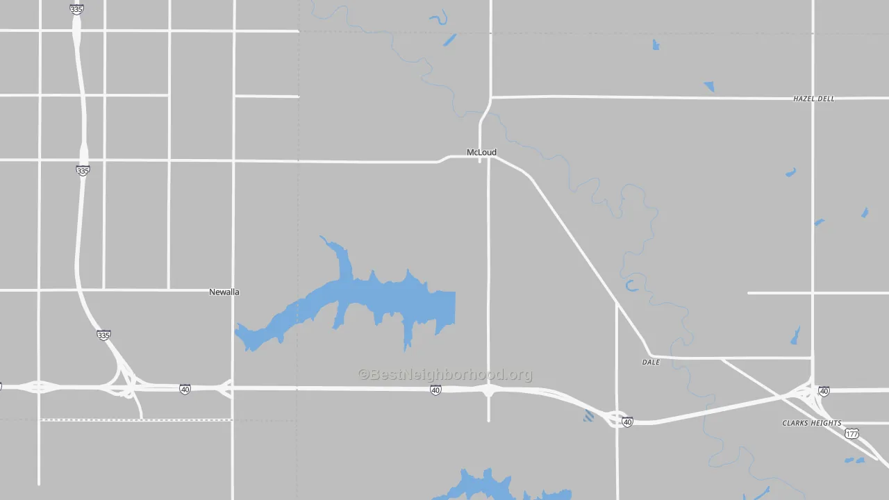 Transit Grade map of 74851, OK