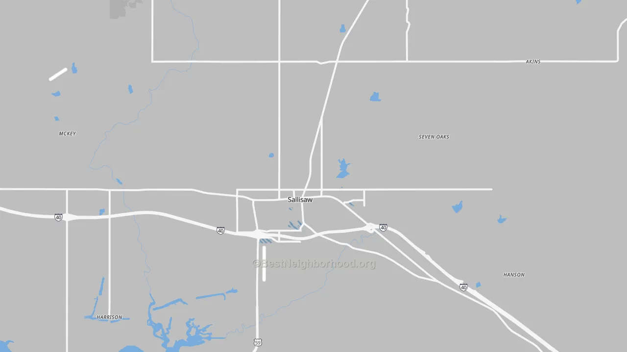 Transit Grade map of 74955, OK