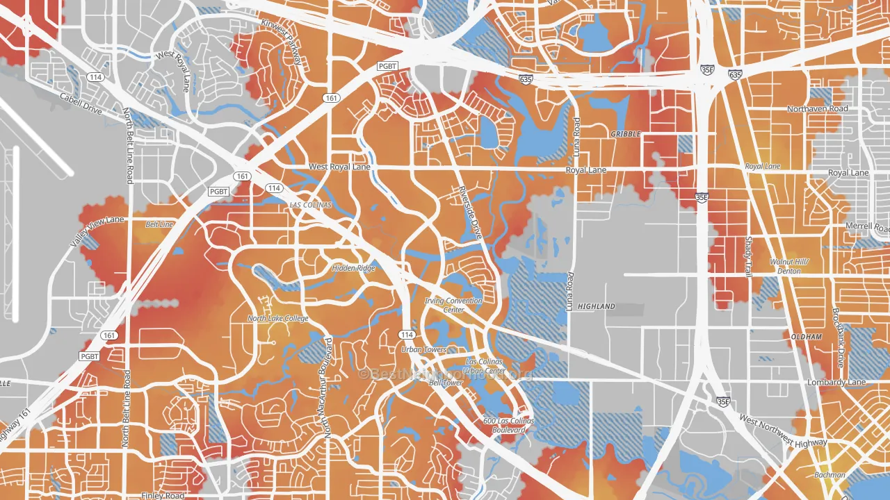 Transit Grade map of 75039, TX