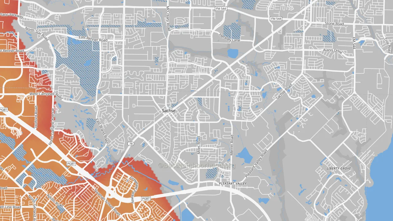 Transit Grade map of 75048, TX