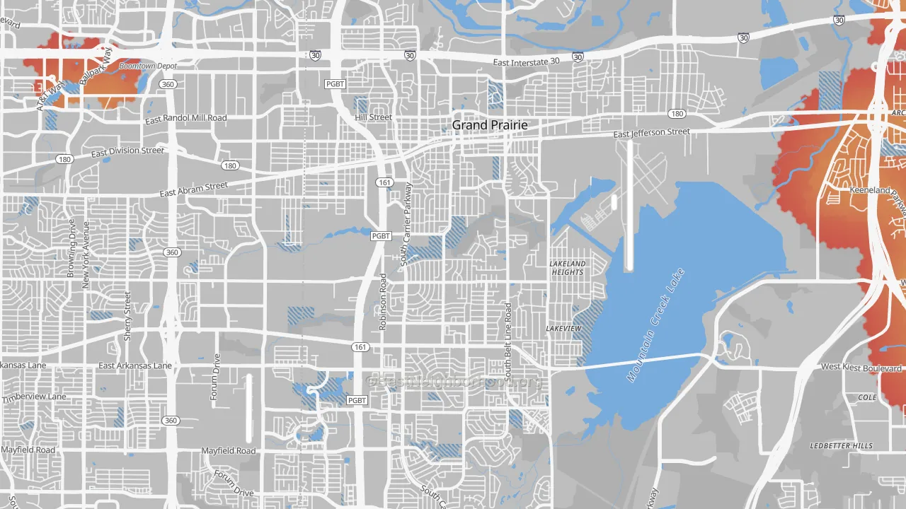 Transit Grade map of 75051, TX
