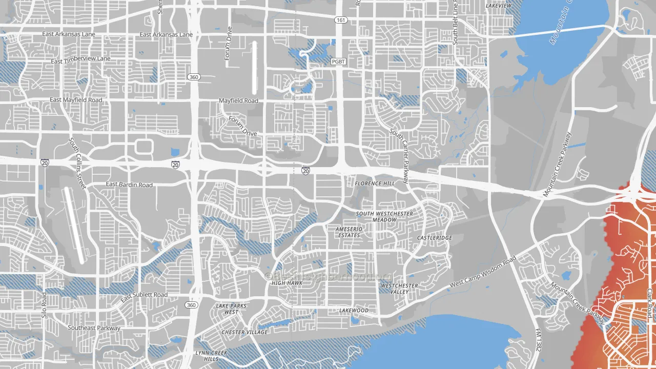 Transit Grade map of 75052, TX