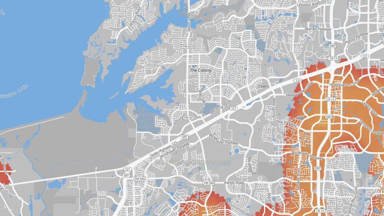 Transit Grade map of 75056, TX