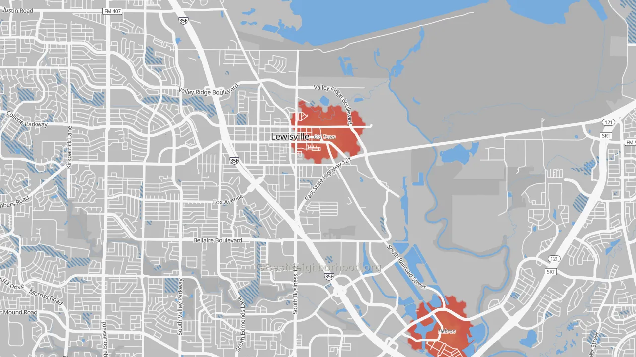 Transit Grade map of 75057, TX