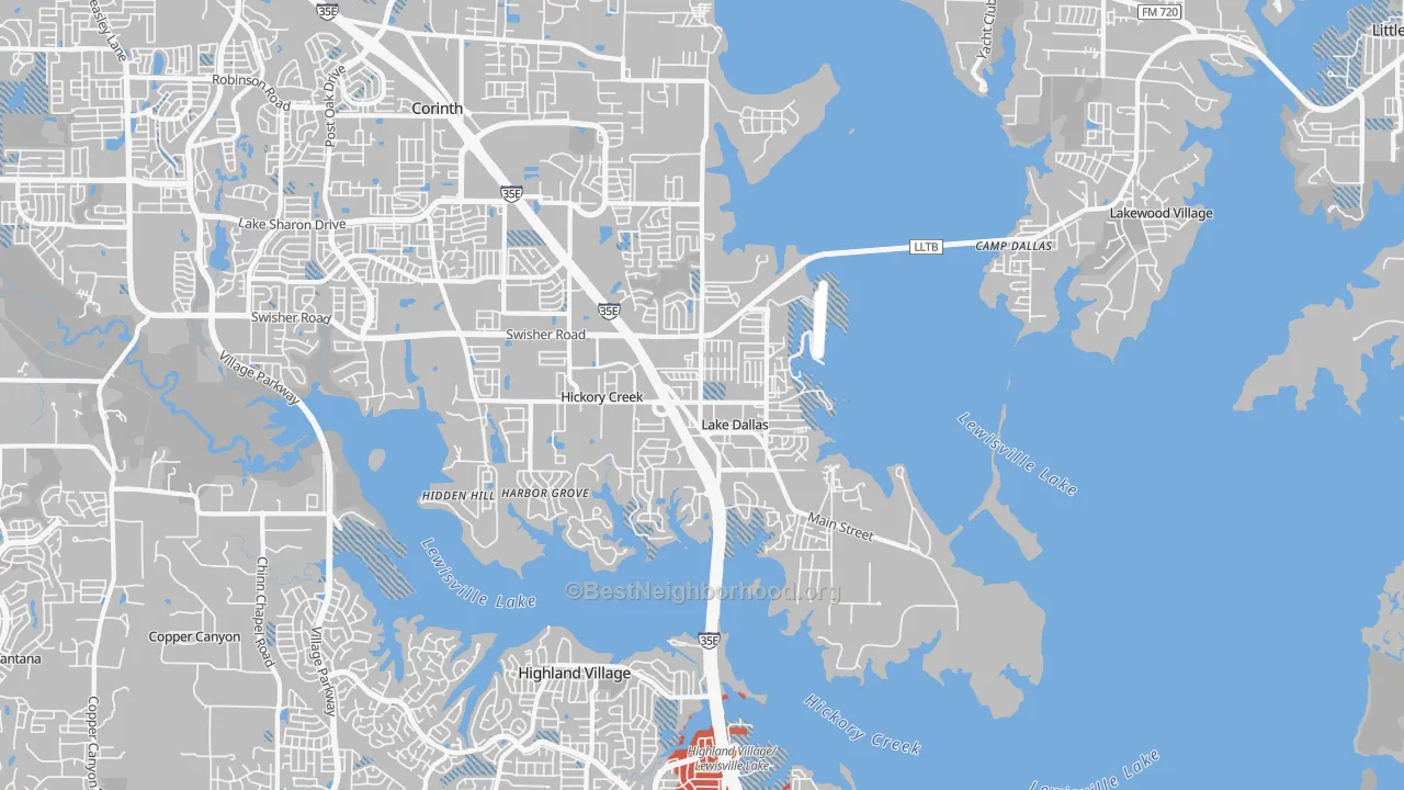 Transit Grade map of 75065, TX