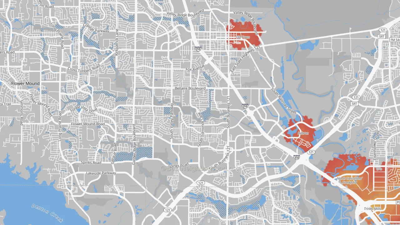 Transit Grade map of 75067, TX