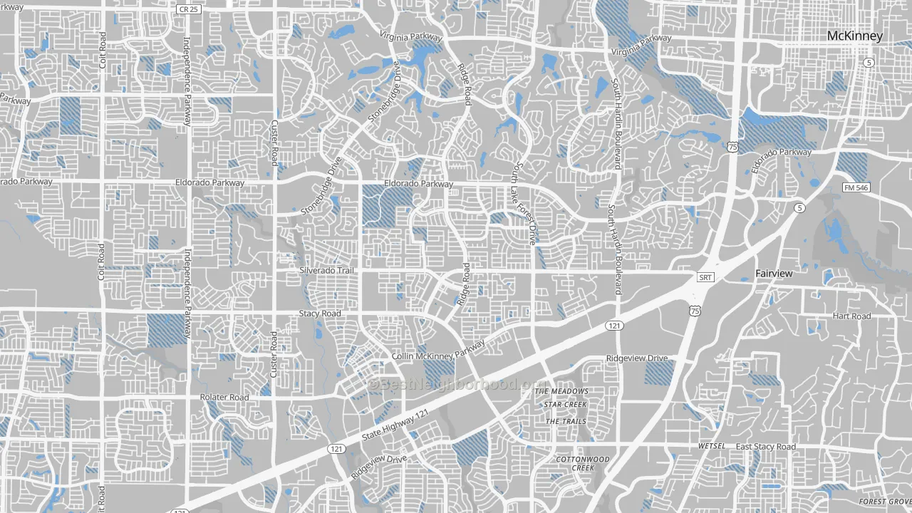 Transit Grade map of 75070, TX
