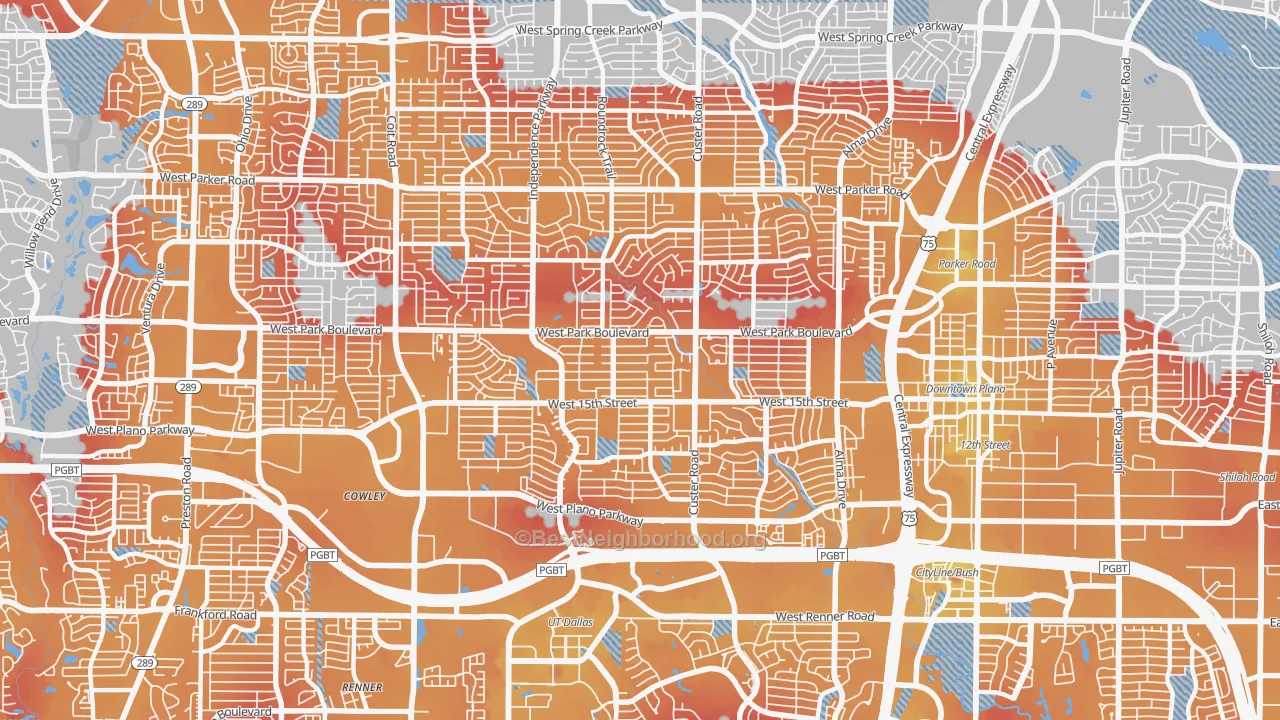 Transit Grade map of 75075, TX