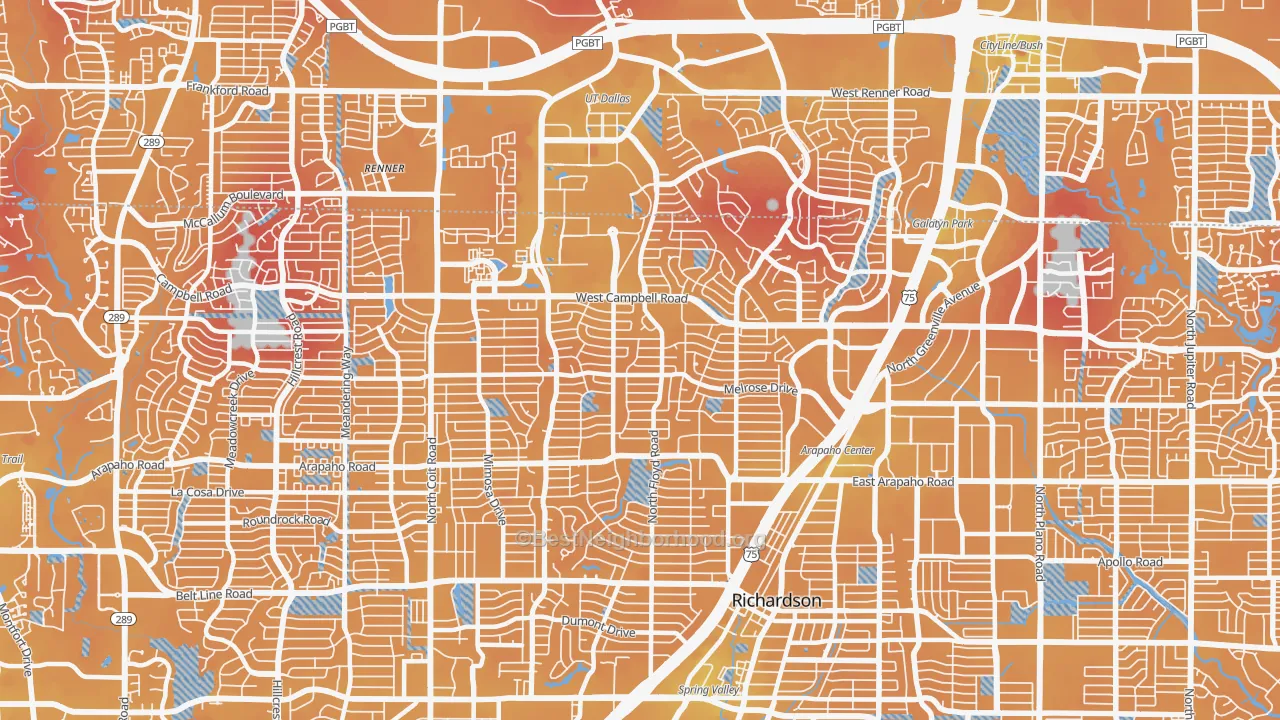 Transit Grade map of 75080, TX