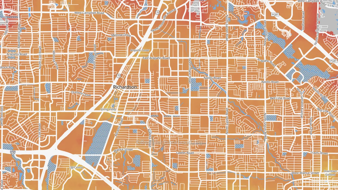 Transit Grade map of 75081, TX