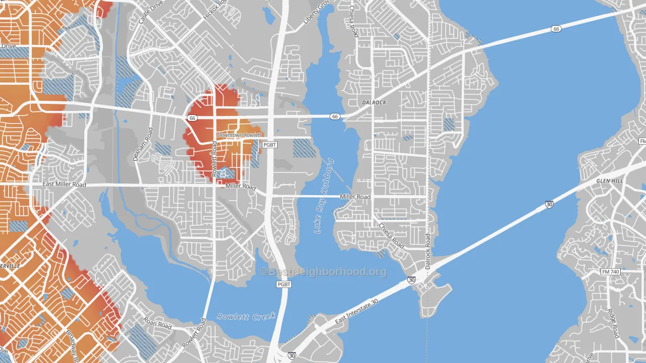 Transit Grade map of 75088, TX