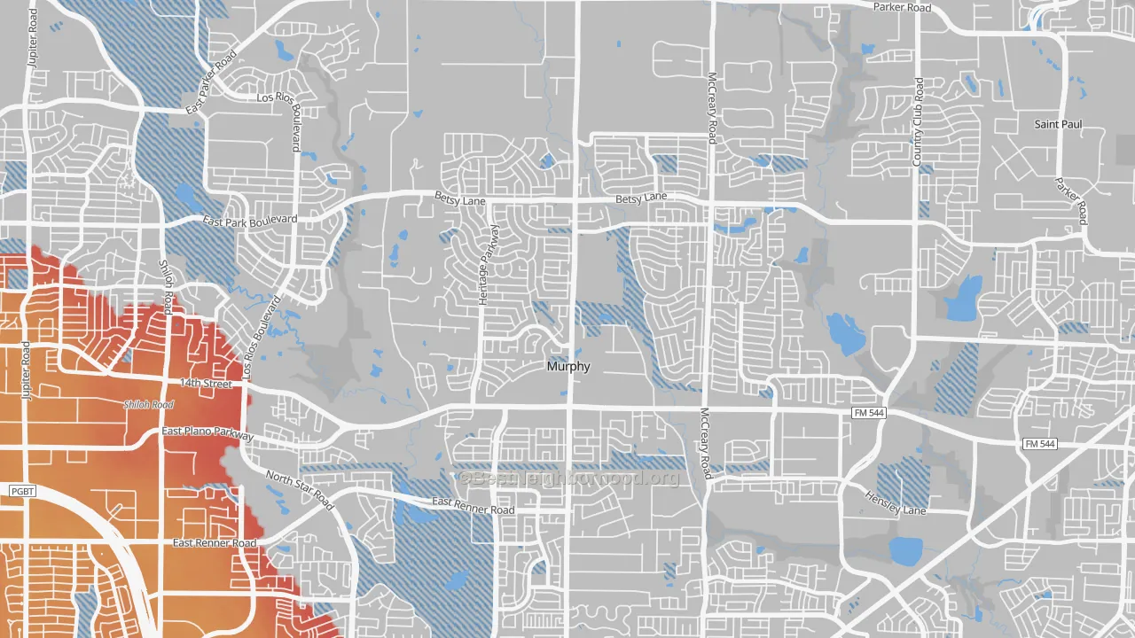 Transit Grade map of 75094, TX