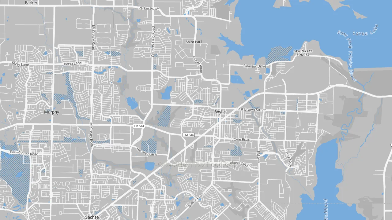 Transit Grade map of 75098, TX