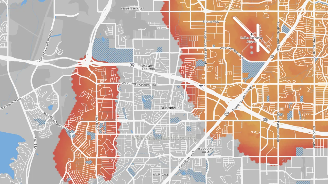 Transit Grade map of 75116, TX