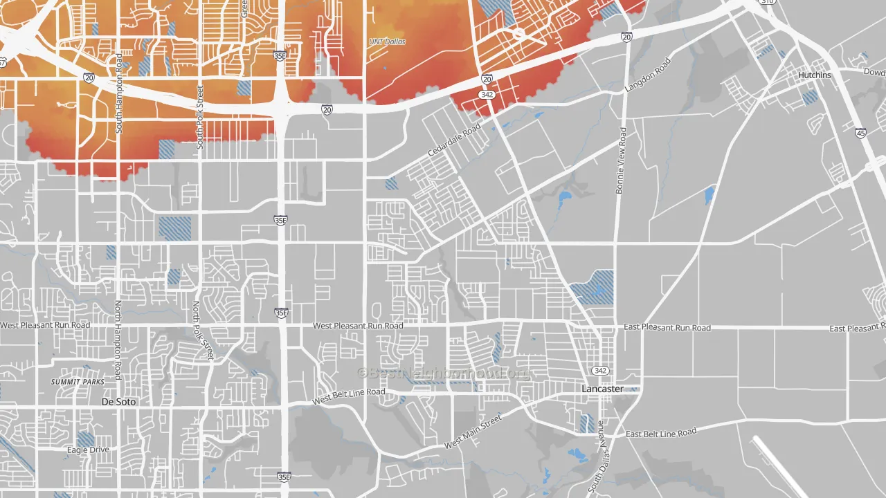 Transit Grade map of 75134, TX