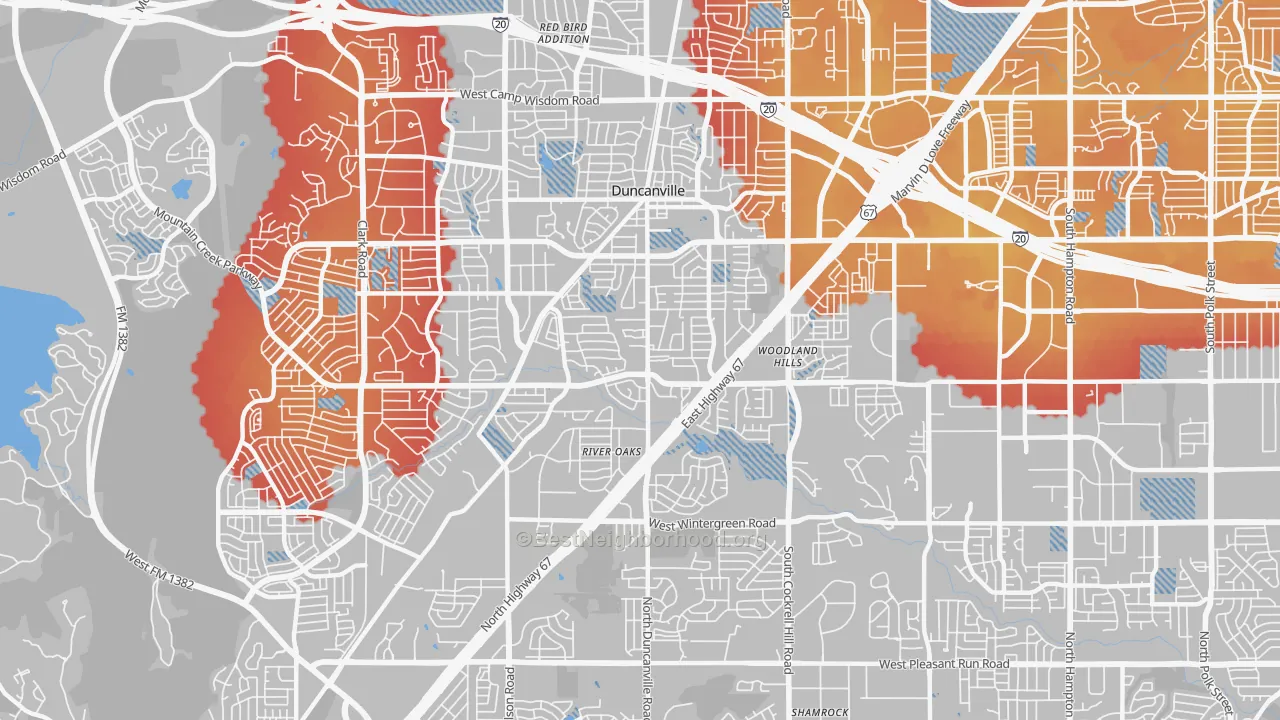 Transit Grade map of 75137, TX
