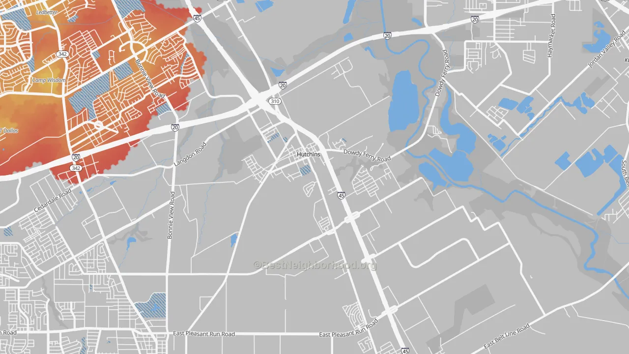 Transit Grade map of 75141, TX