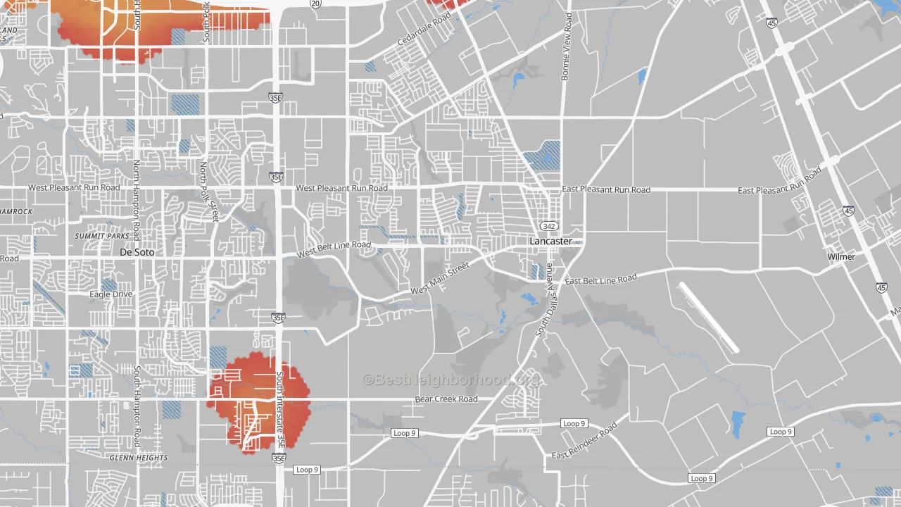 Transit Grade map of 75146, TX