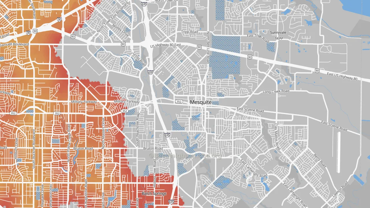 Transit Grade map of 75149, TX