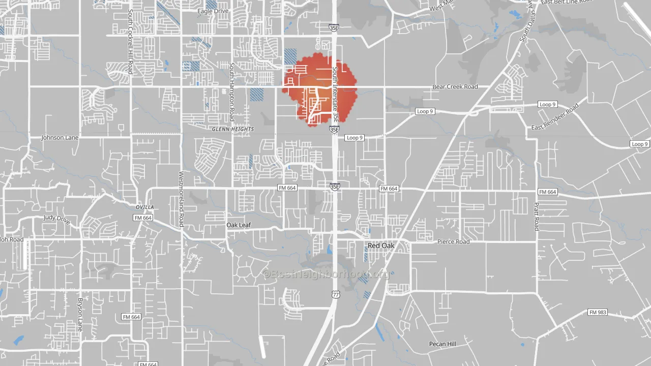 Transit Grade map of 75154, TX
