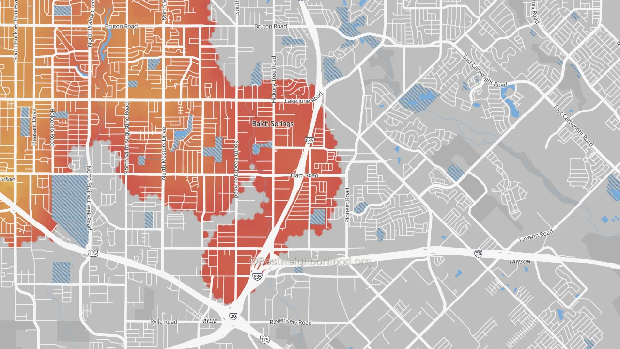Transit Grade map of 75180, TX