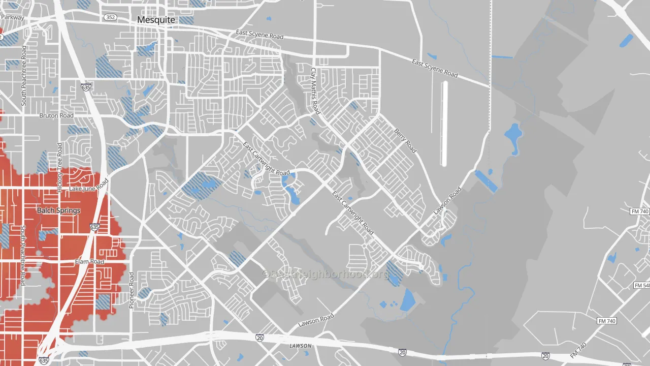 Transit Grade map of 75181, TX