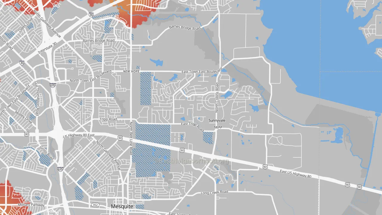 Transit Grade map of 75182, TX